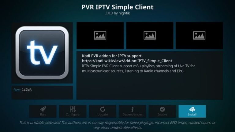 Kodi Simple PVR IPTV