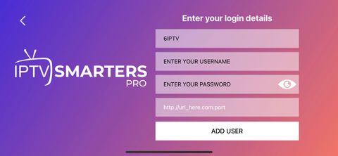Enter IPTV Smarters password