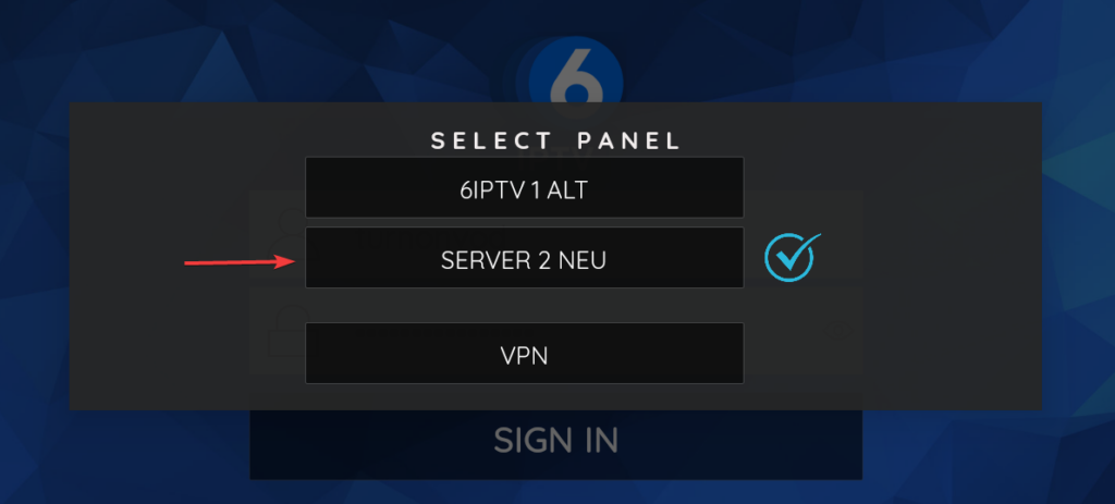 Server Auswahl - 6IPTV App